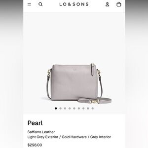 Lo & Sons Pearl Light Gray Leather Crossbody Bag
